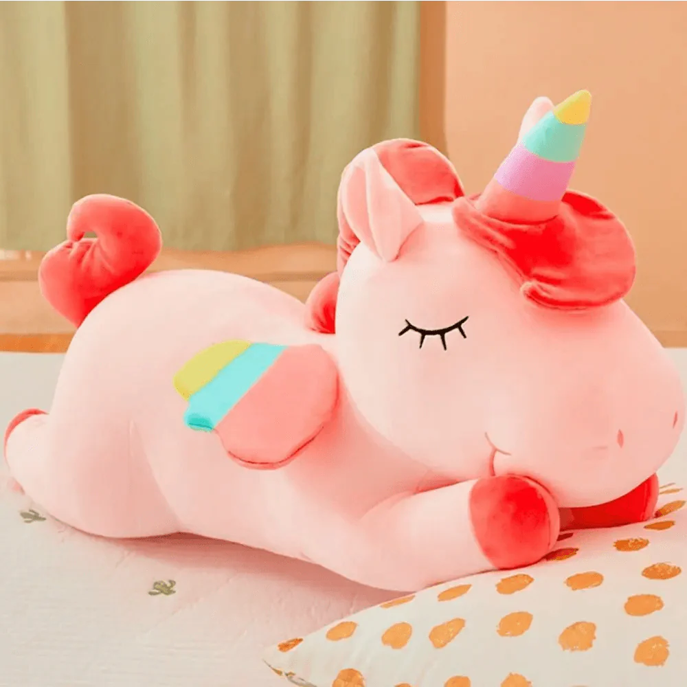 Soft And Cute 30CM Unicorn Action Figure Plush Toy Huggable Bear Doll Girl Sleeping Long Pillow Cute For Girl's Bed