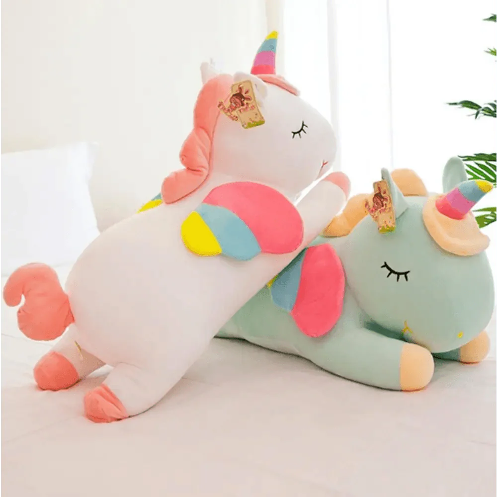 Soft And Cute 30CM Unicorn Action Figure Plush Toy Huggable Bear Doll Girl Sleeping Long Pillow Cute For Girl's Bed