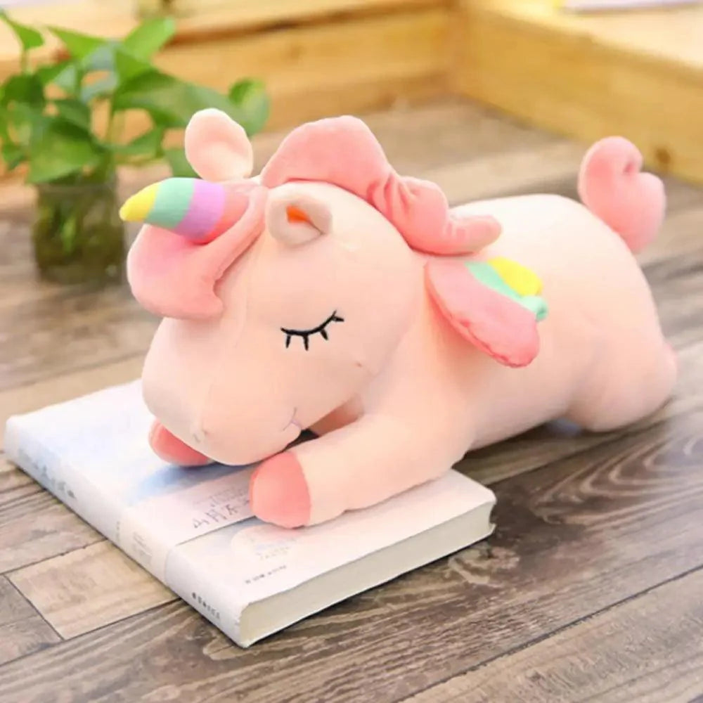 Soft And Cute 30CM Unicorn Action Figure Plush Toy Huggable Bear Doll Girl Sleeping Long Pillow Cute For Girl's Bed
