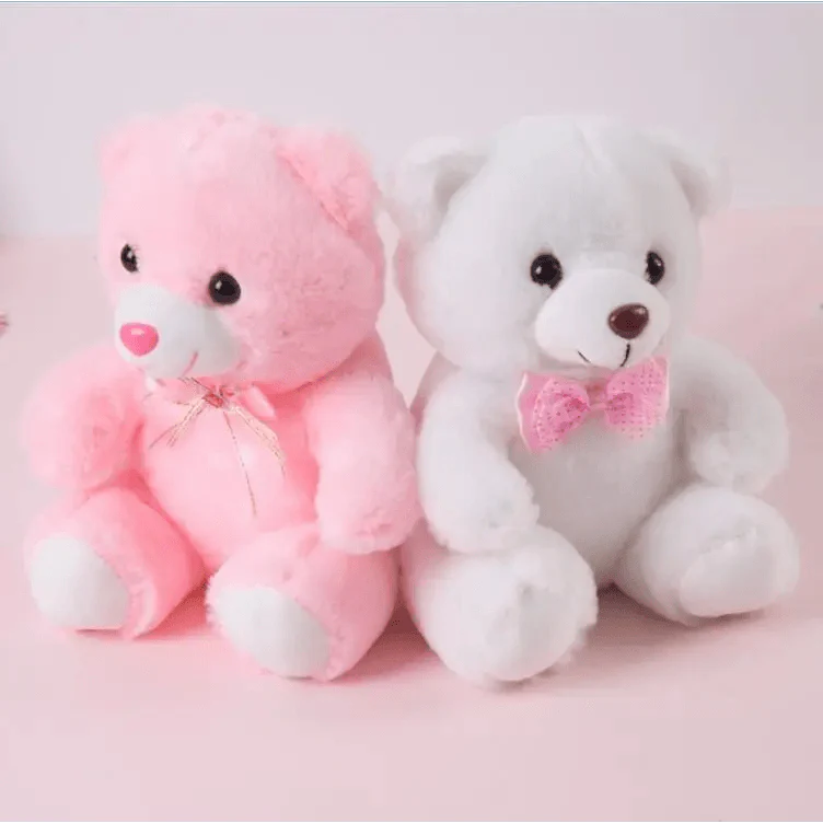 Soft Plush Doll, Light Up LED Teddy Bear Stuffed Animals, Mini Glow Bear Plush Toy Creative Colorful Glowing Teddy Bear Doll Gifts for Bedroom, Kids, Baby, Valentine - Pink