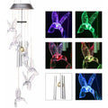 Solar Color Changing LED Hummingbird Wind Chimes Light Tubes Bells Lamp Outdoor