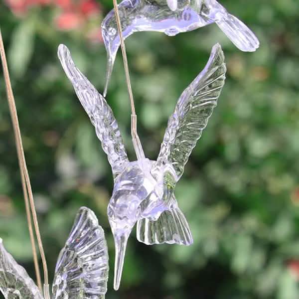 Solar Color Changing LED Hummingbird Wind Chimes