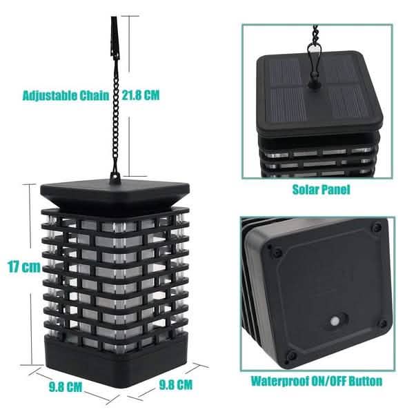 Solar Flame Hanging Lantern Lights