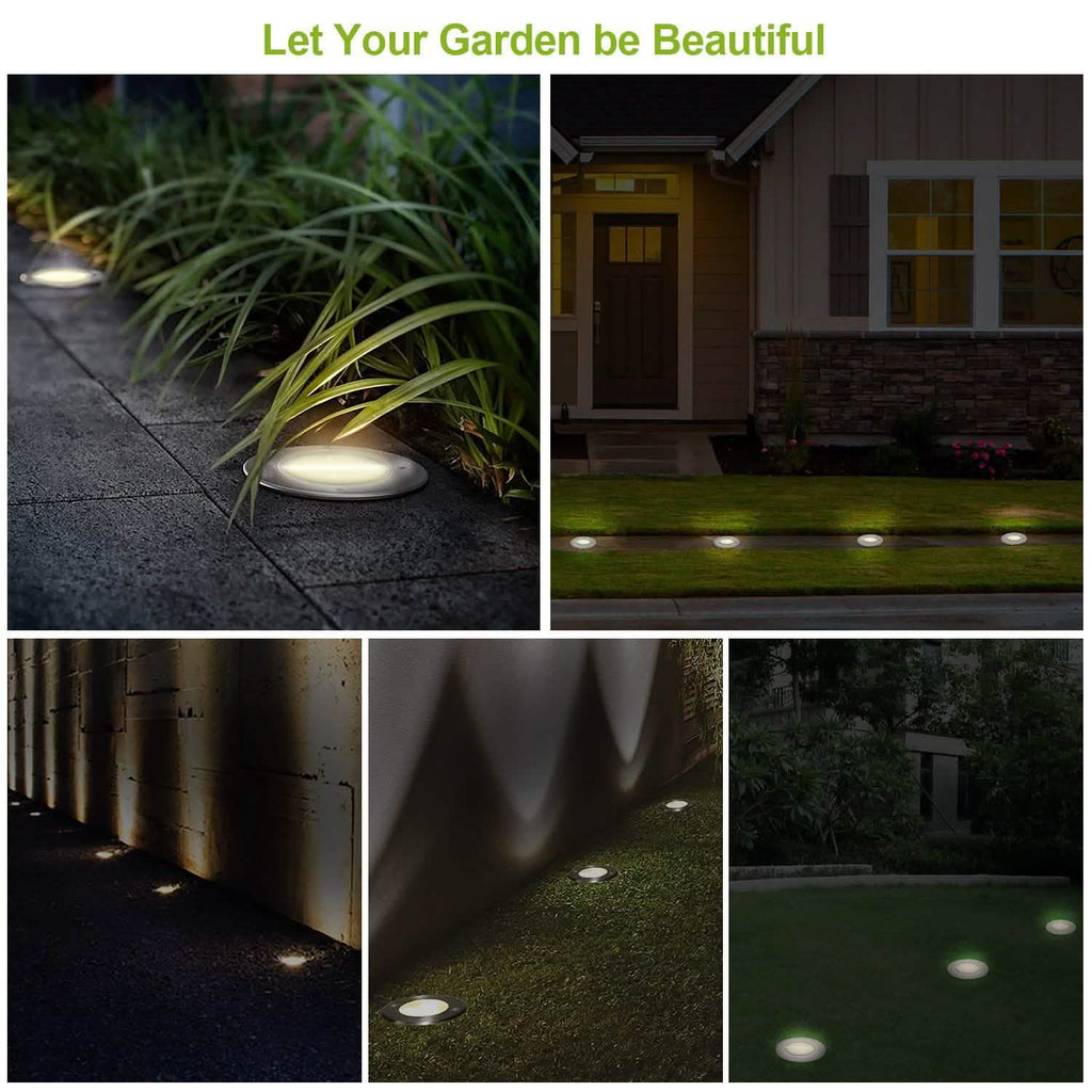 Solar LED Disk Lights IP44 Water Resistant Light Sensor