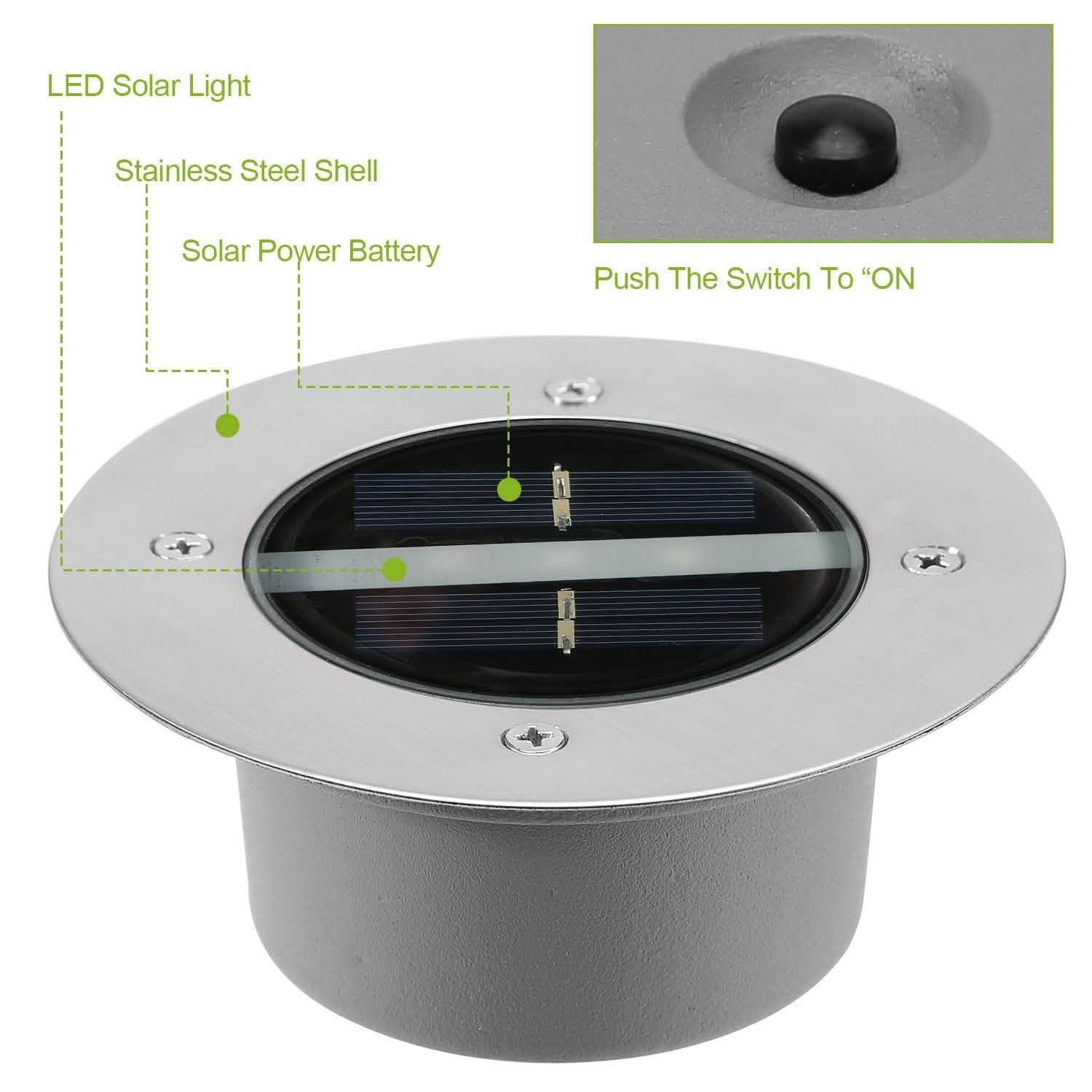 Solar LED Disk Lights IP44 Water Resistant Light Sensor