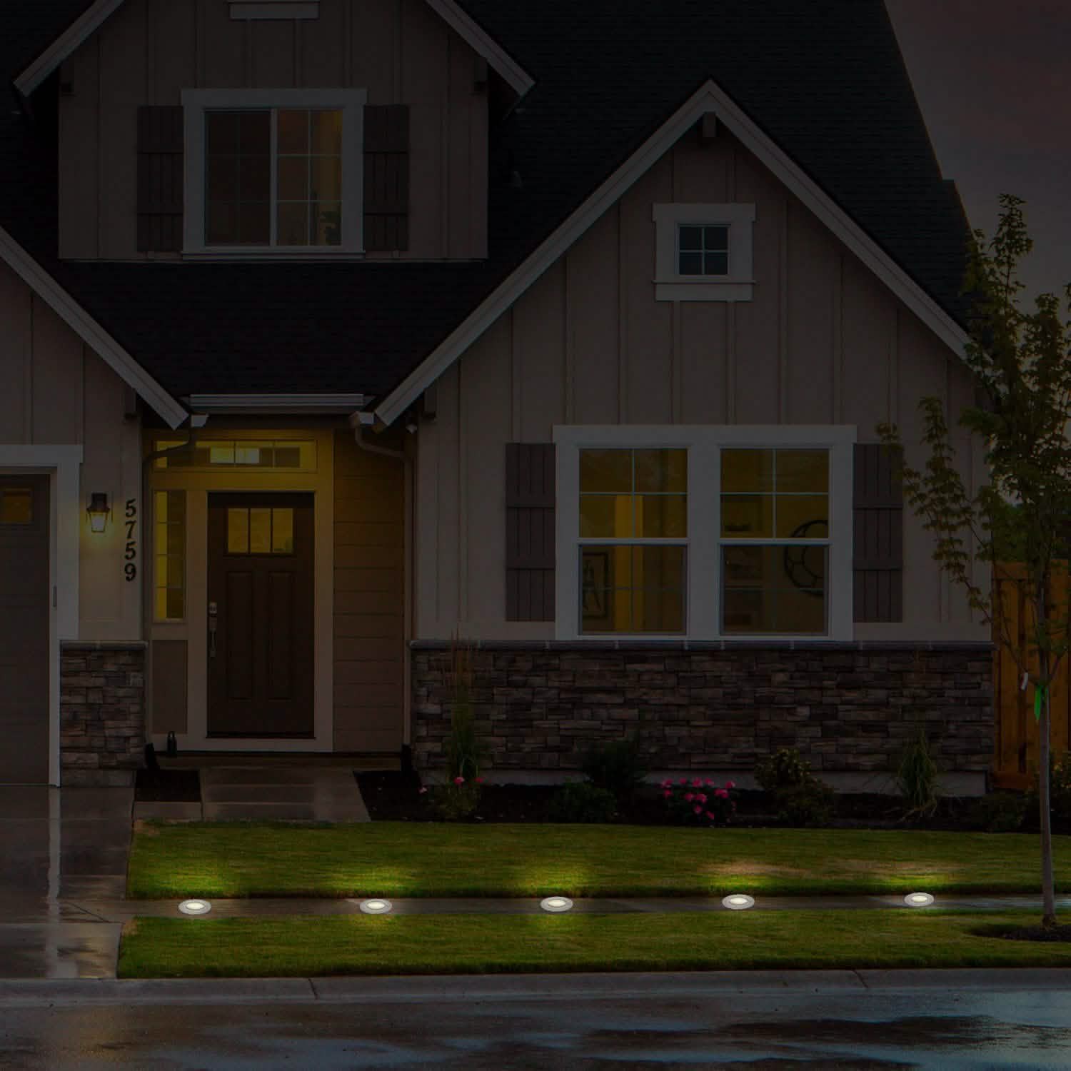 Solar LED Disk Lights IP44 Water Resistant Light Sensor