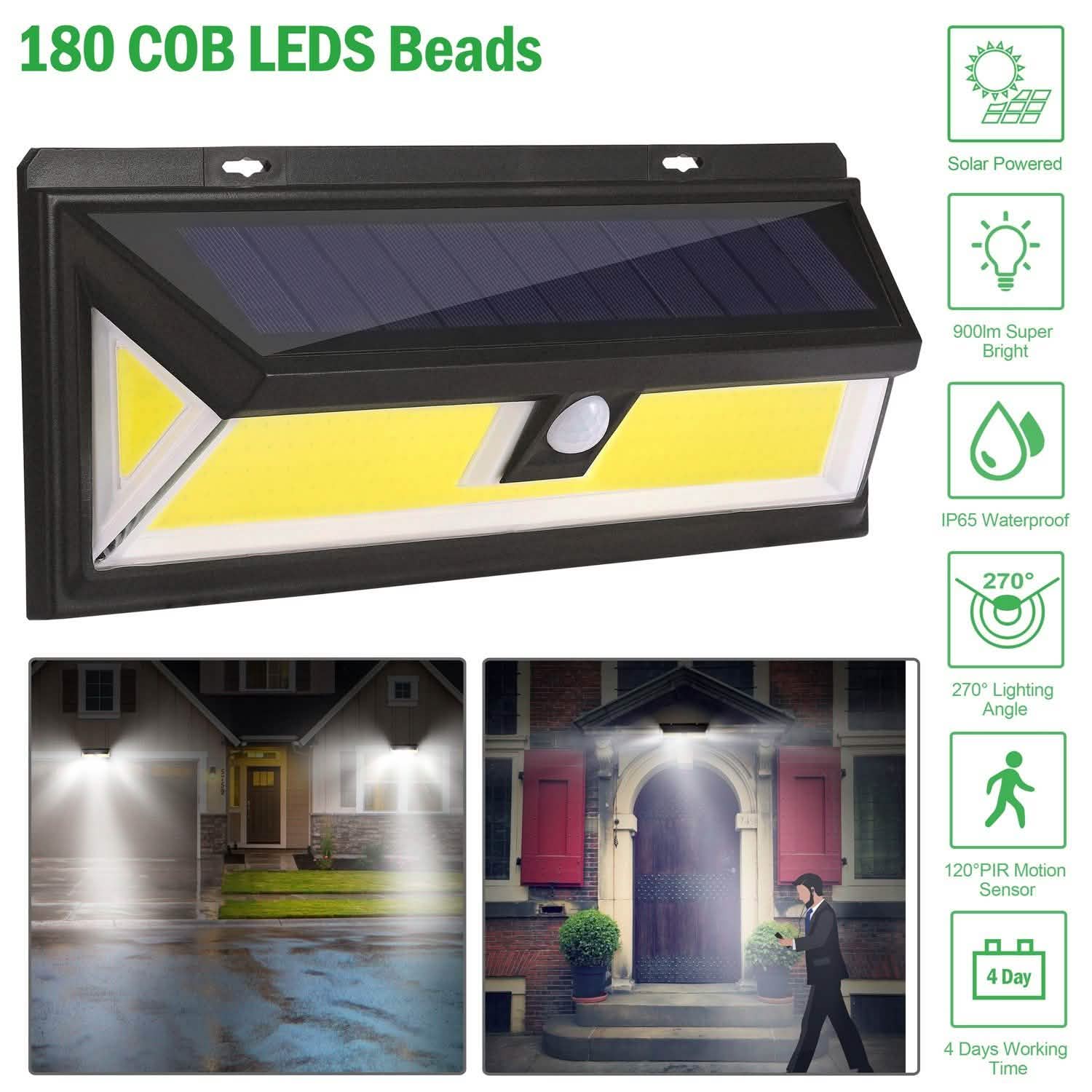 Solar Lights 180 LEDS Solar Wall Light