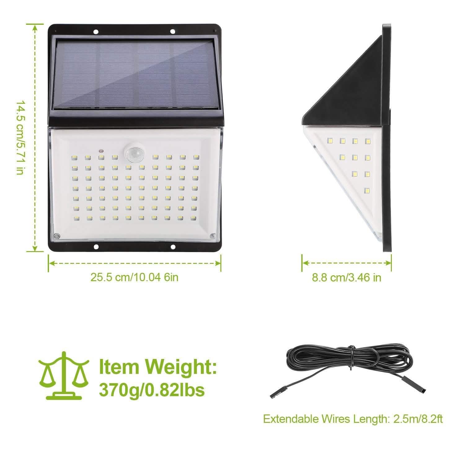 Solar Lights 88 LEDs Outdoor Wall Lamps