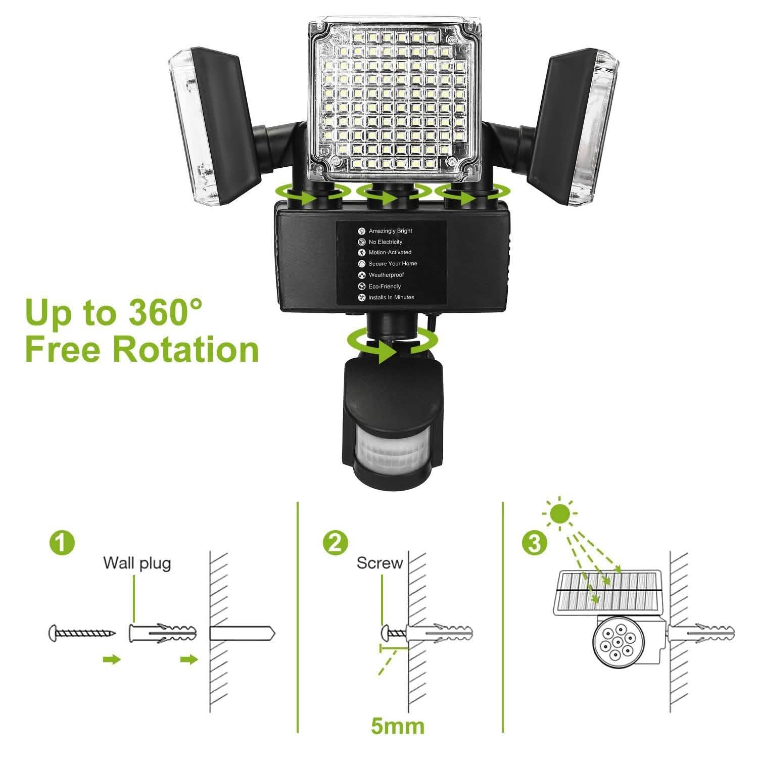 Solar Lights Outdoor 188 LEDs