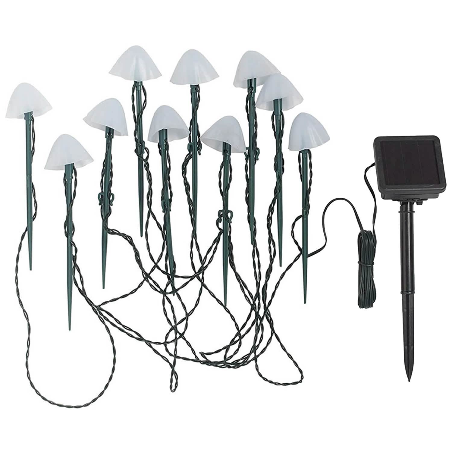 Solar Mushroom Lights Outdoor Decoration 10 LED Light Stake