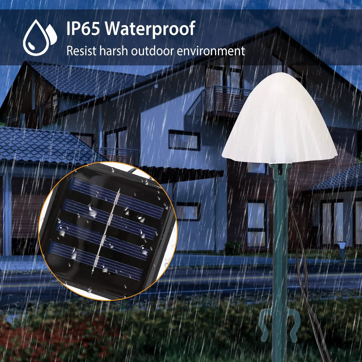 Solar Mushroom Lights Outdoor Decoration 10 LED Light Stake