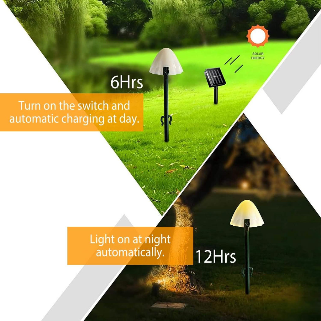 Solar Mushroom Lights Outdoor Decoration 10 LED Light Stake