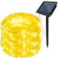 Solar Panel Powered 75.5 Ft. Warm White Rope String Fairy Lights