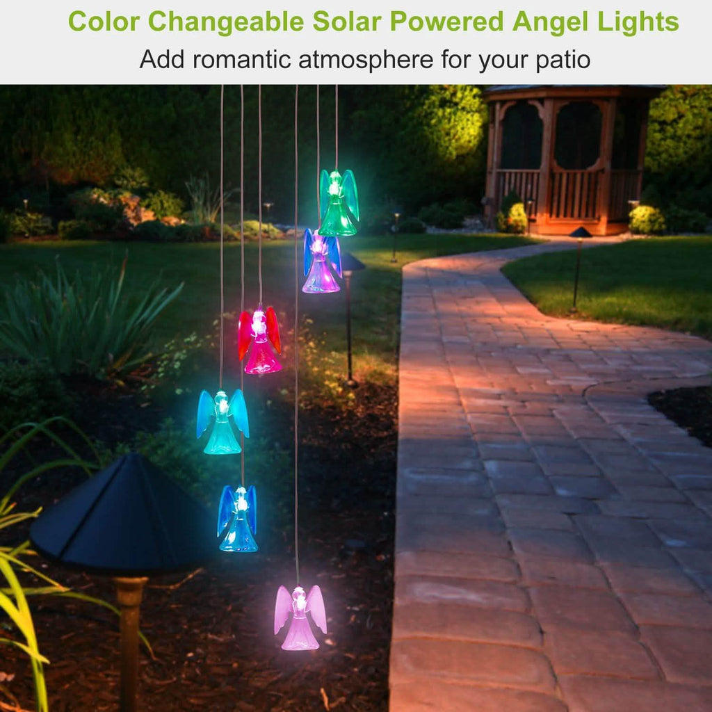Solar Powered Angel Lights Wind Chimes LED Color Changing