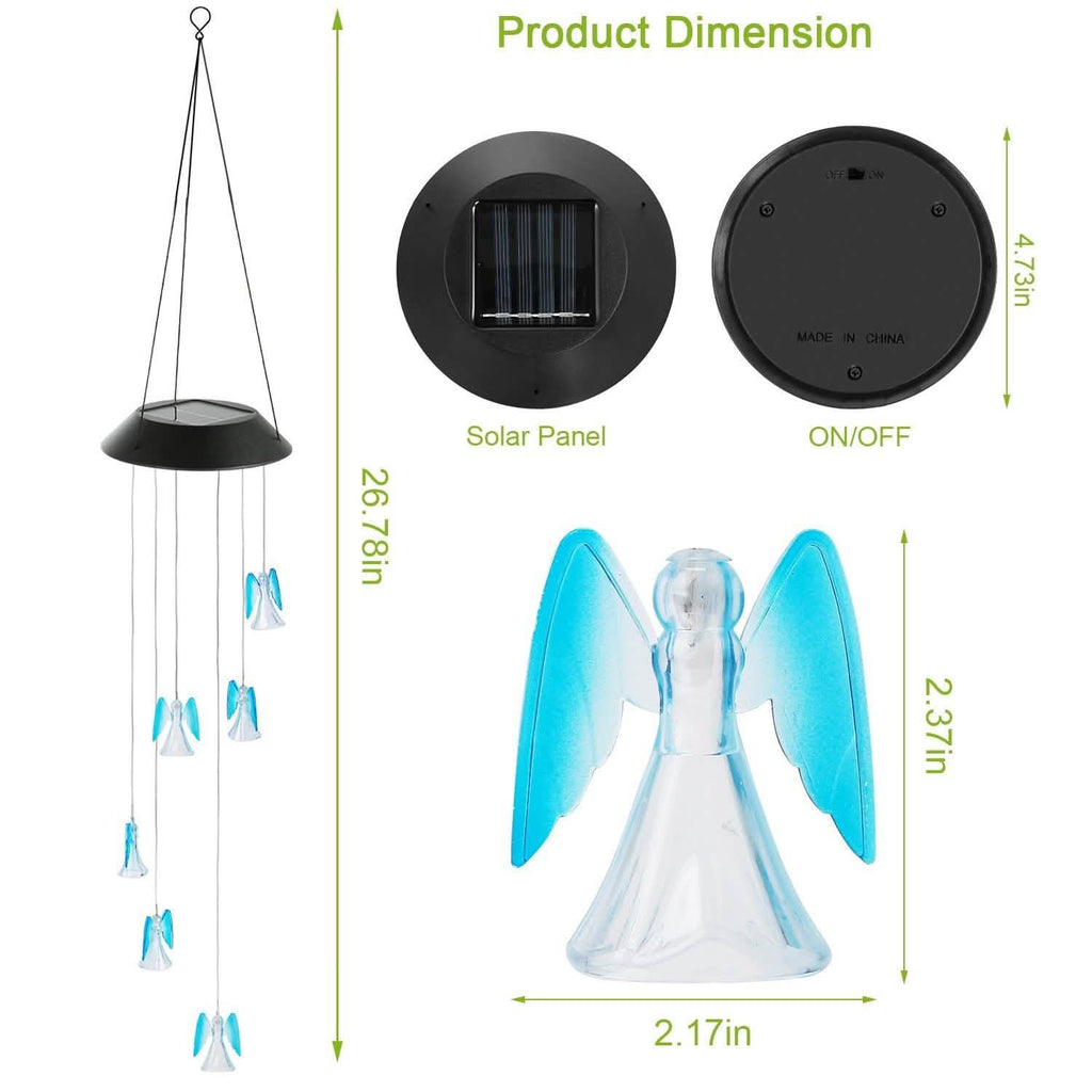 Solar Powered Angel Lights Wind Chimes LED Color Changing