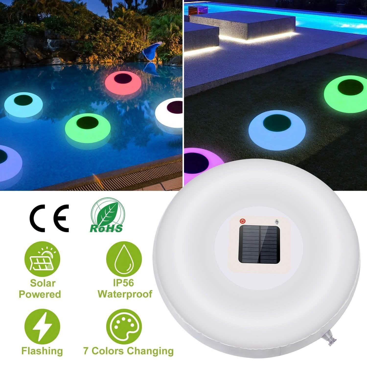 Solar Powered Floating Pool Lamps Light Sensor