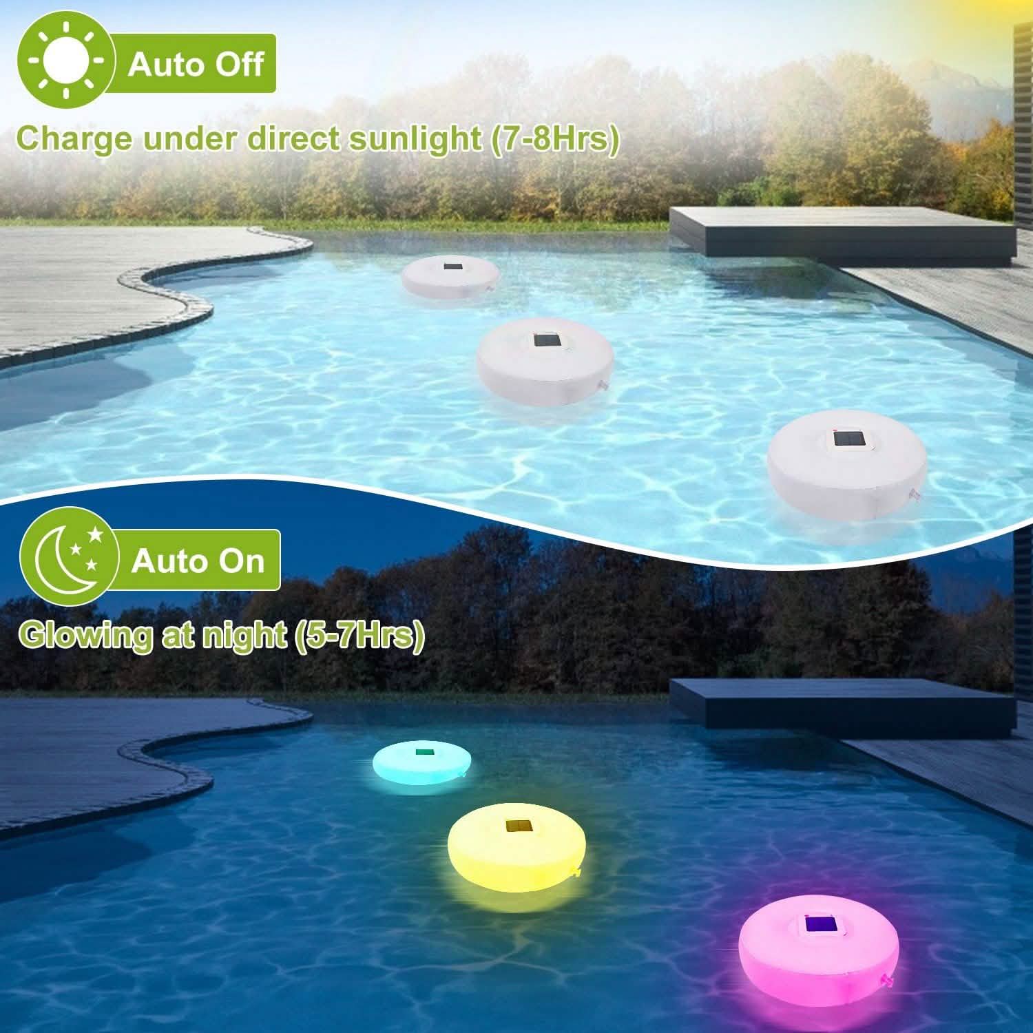 Solar Powered Floating Pool Lamps Light Sensor