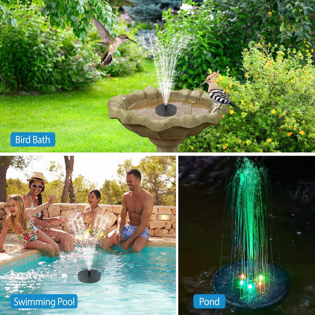 Solar Powered Fountain Pump Floating Bird Bath Pond Pump