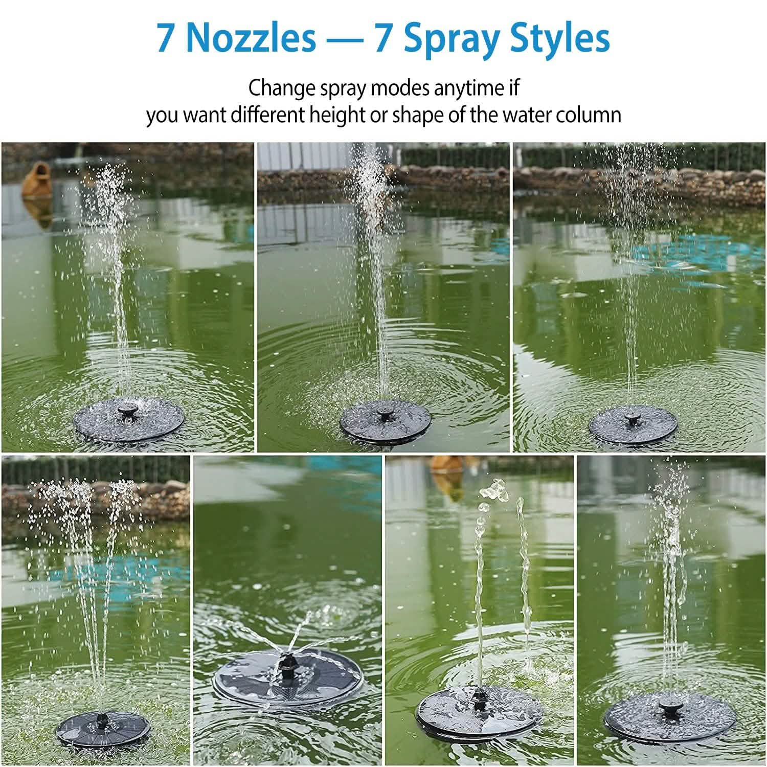 Solar Powered Fountain Pump Floating Bird Bath Pond Pump