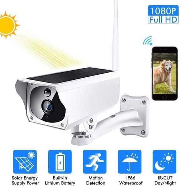 Solar Powered IP Camera with Rechargable Batteries HD 1080p Loop Recording