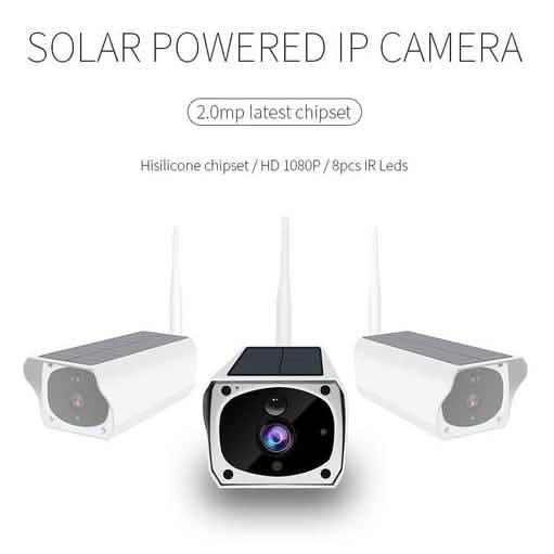 Solar Powered IP Camera with Rechargable Batteries HD 1080p Loop Recording