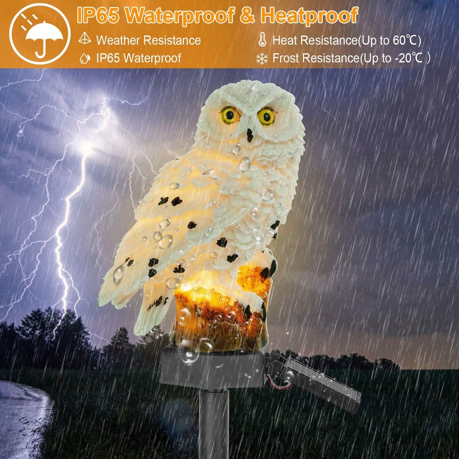 Solar Powered Owl Garden Light IP65 Waterproof