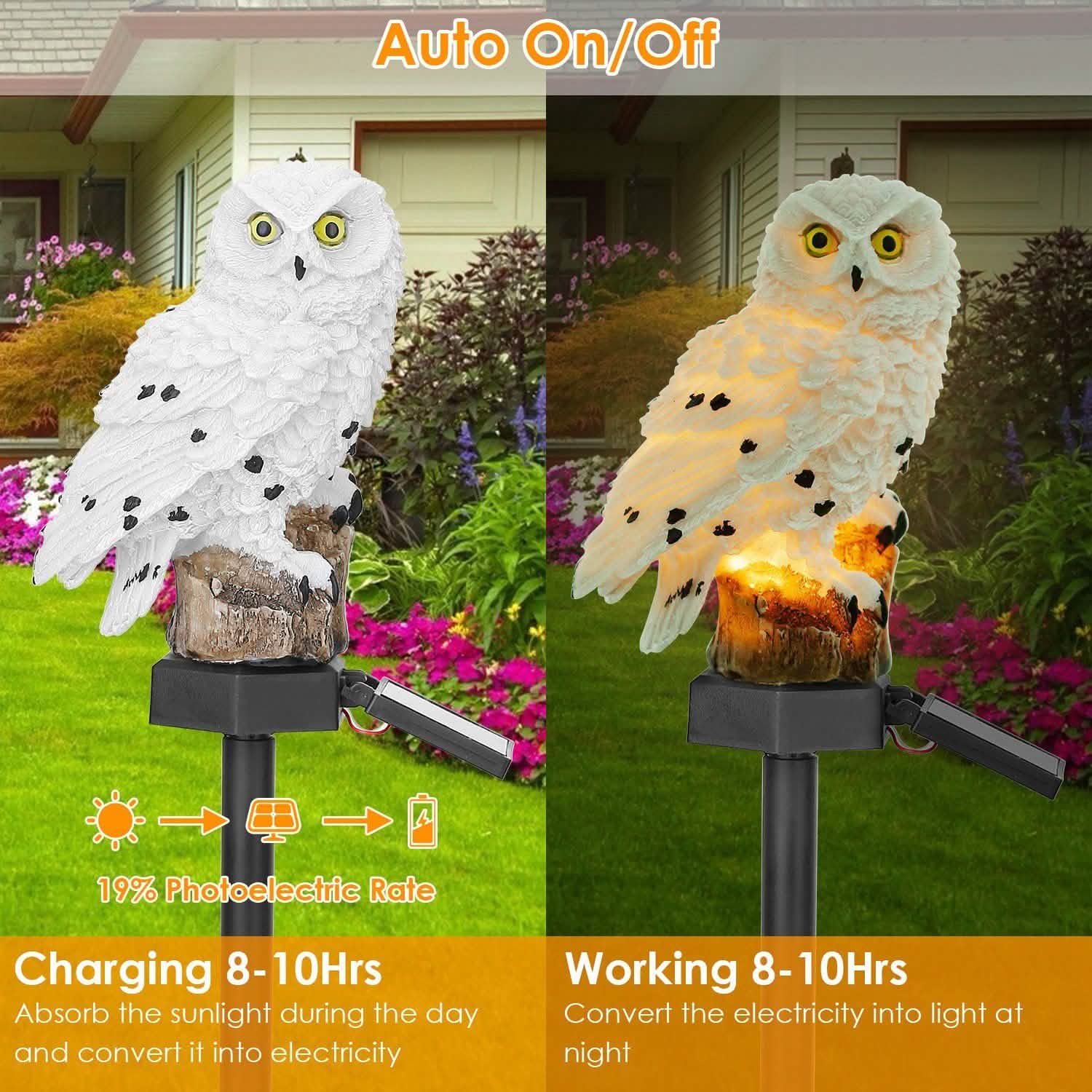 Solar Powered Owl Garden Light IP65 Waterproof