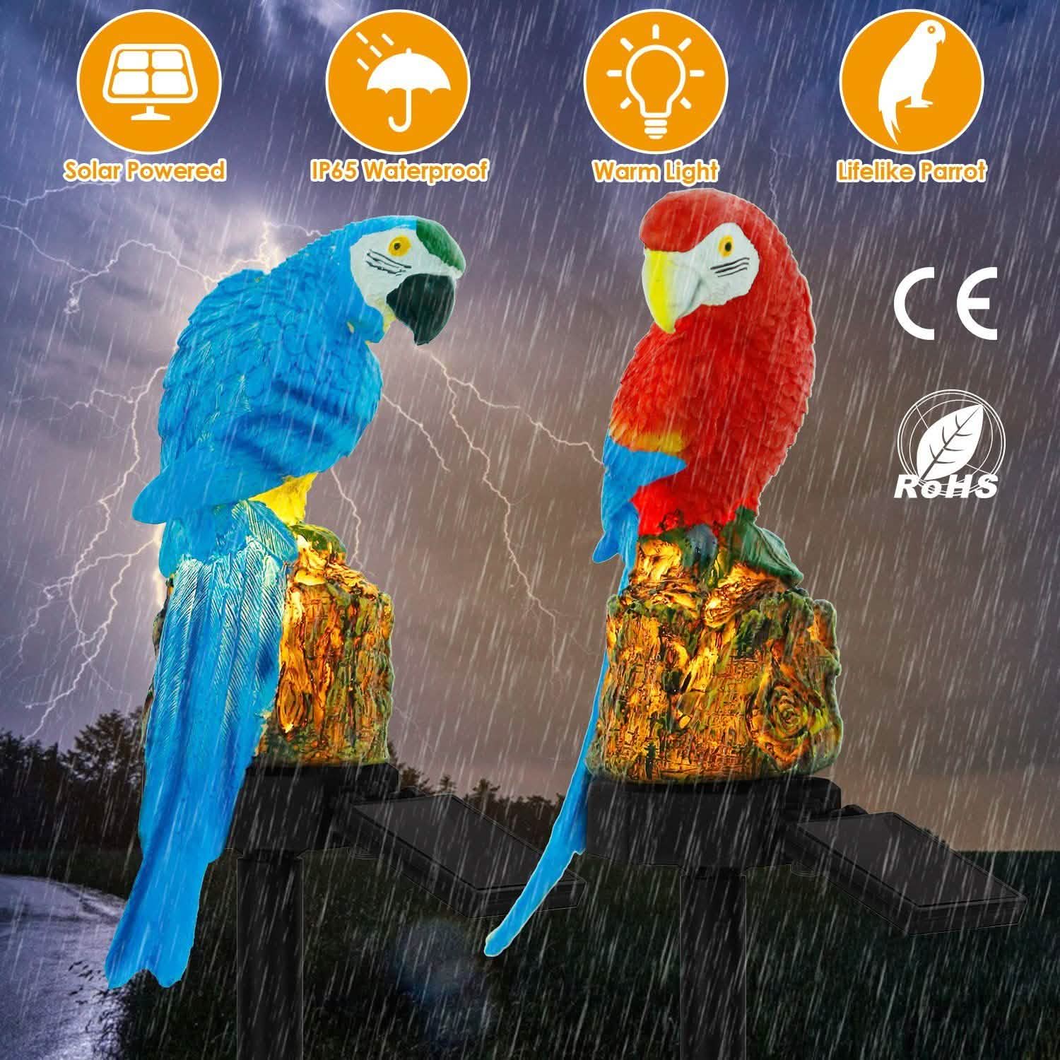 Solar Powered Parrot Garden Light IP65 Waterproof LED