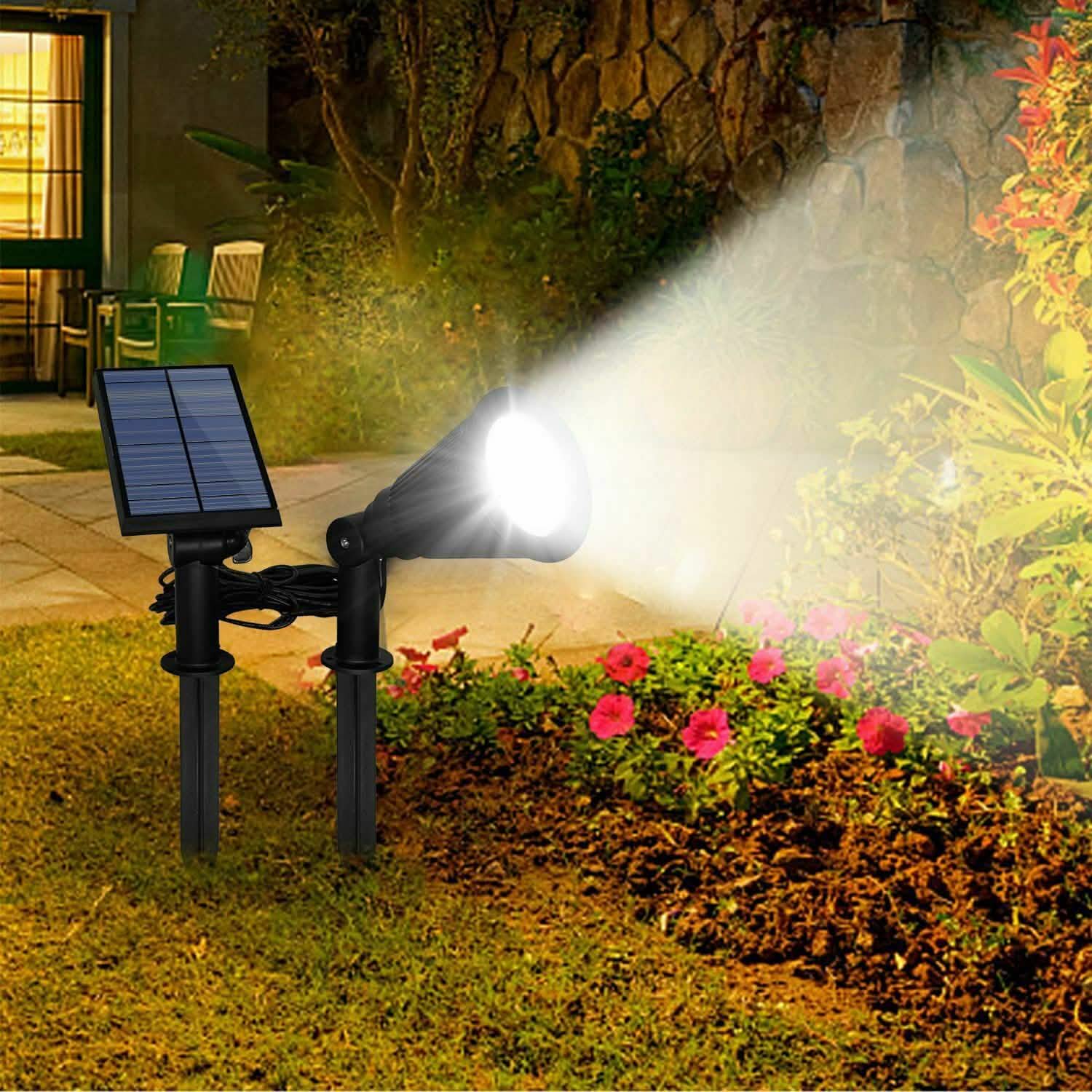 Solar Powered Spotlight Outdoor Garden Lamp Waterproof