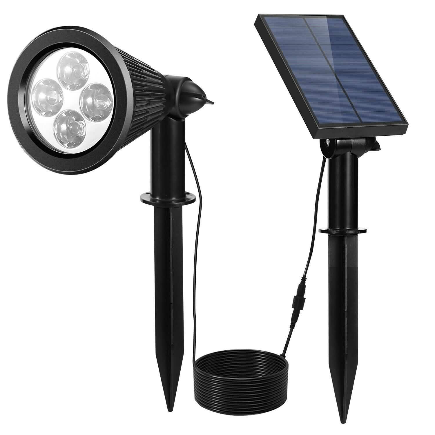 Solar Powered Spotlight Outdoor Garden Lamp Waterproof