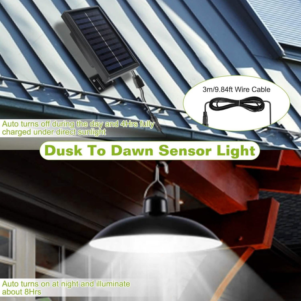 Solar Shed Light Sensor Hanging Lamp