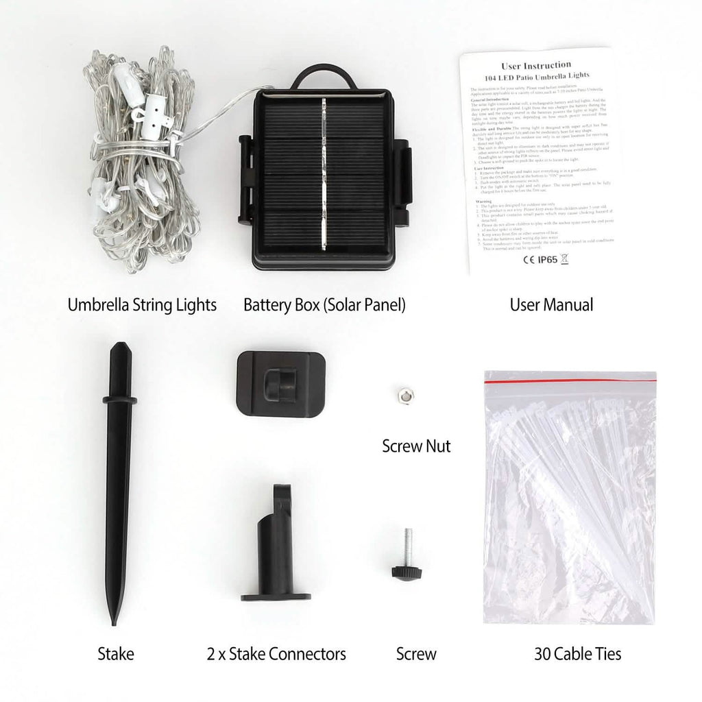 Solar Umbrella Outdoor String Light