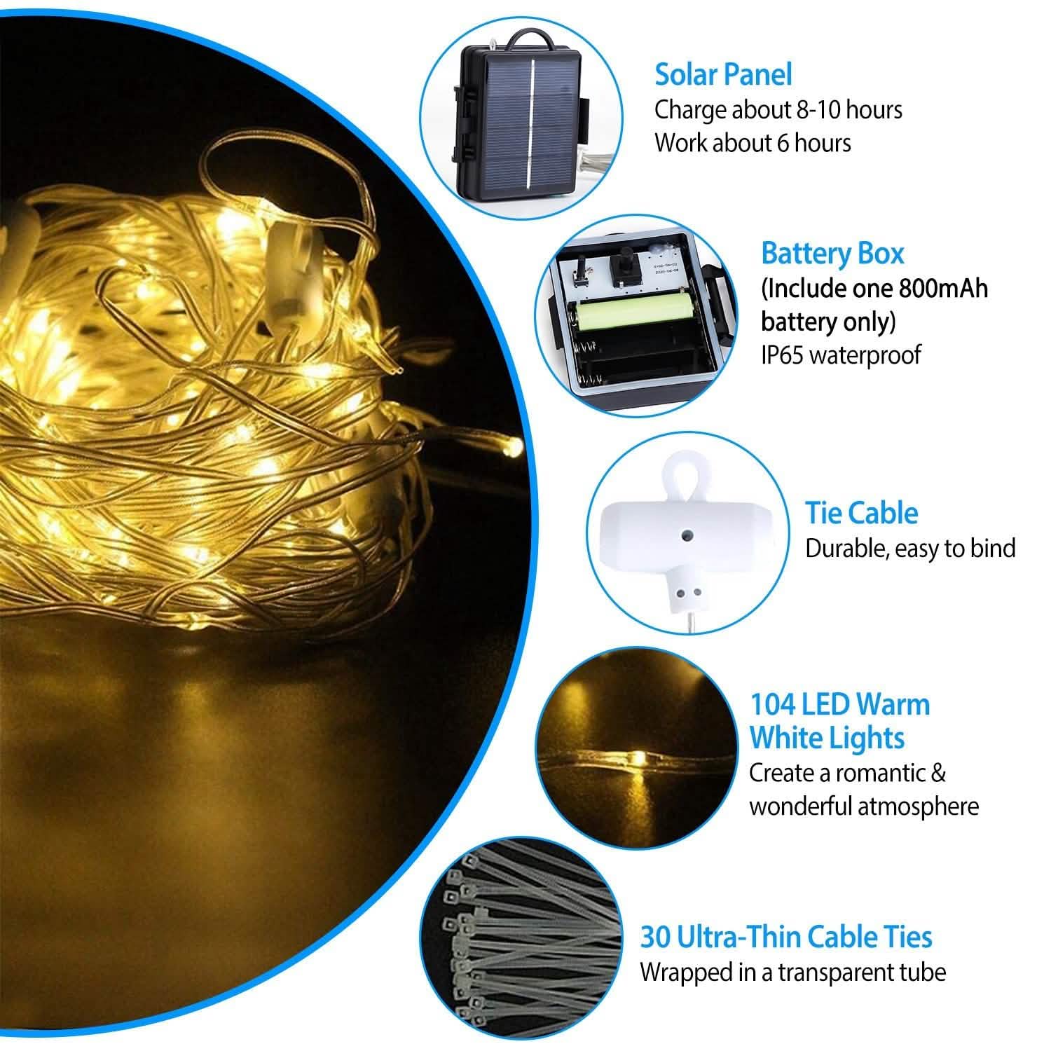 Solar Umbrella Outdoor String Light