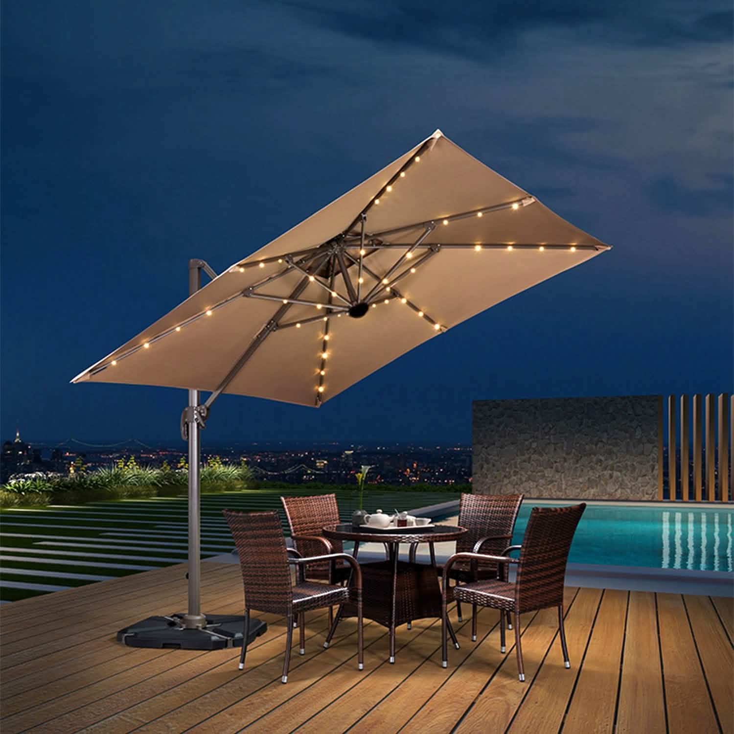 Solar Umbrella Outdoor String Light