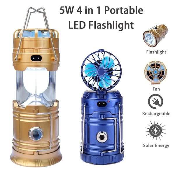 Solar USB Charging Tent Light + Fan