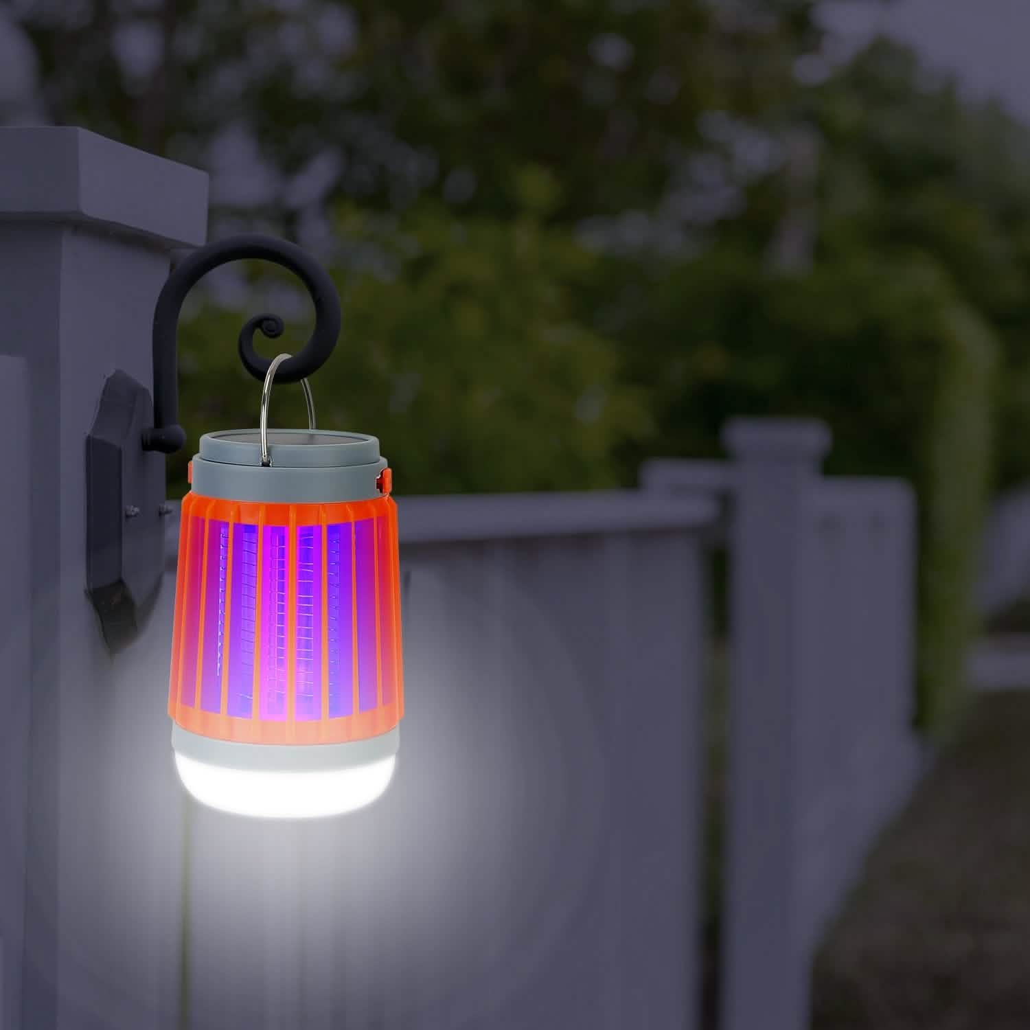 Solar USB Electric Bug Zapper with 5 Light Modes Hanging Hook