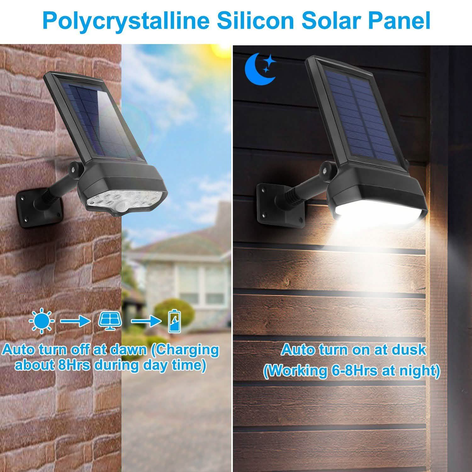 Solar Wall Light Outdoor Motion Sensor Light