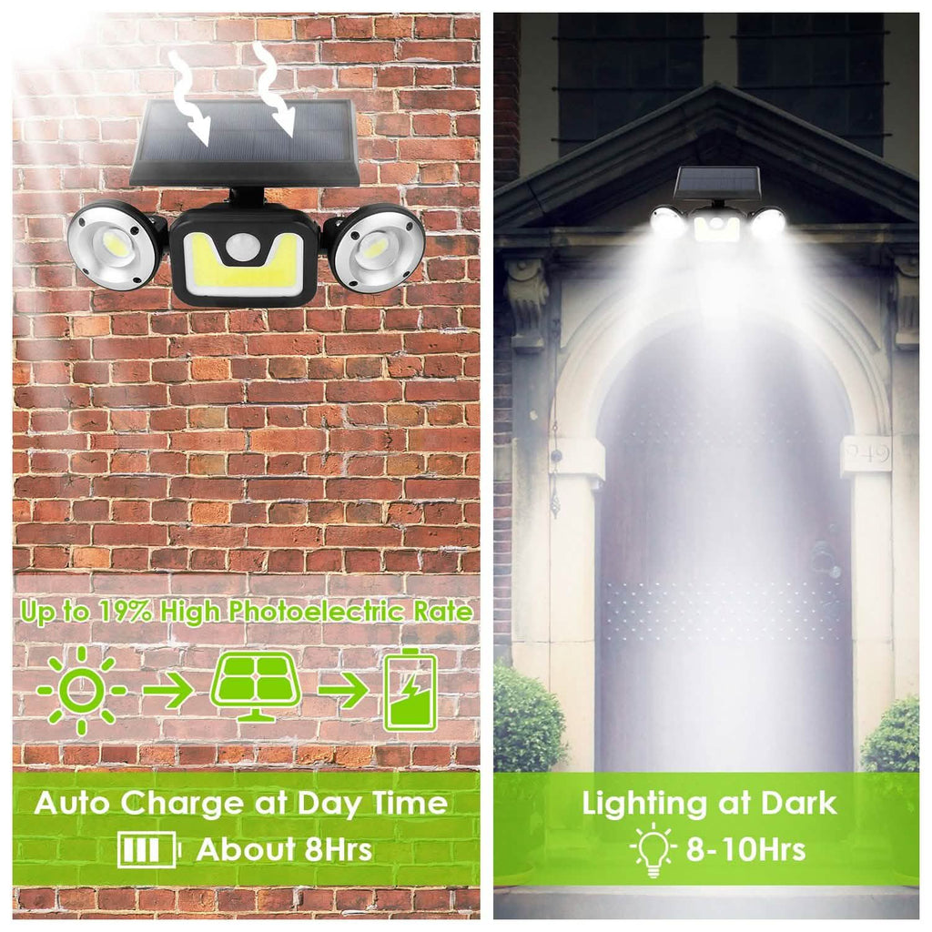 Solar Wall Light Outdoor PIR Motion Sensor LED