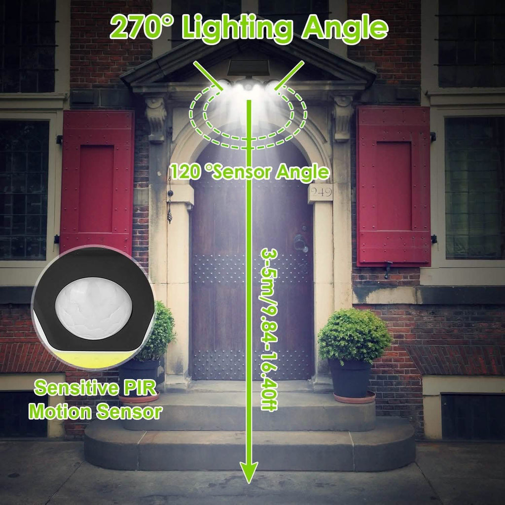 Solar Wall Light Outdoor PIR Motion Sensor LED