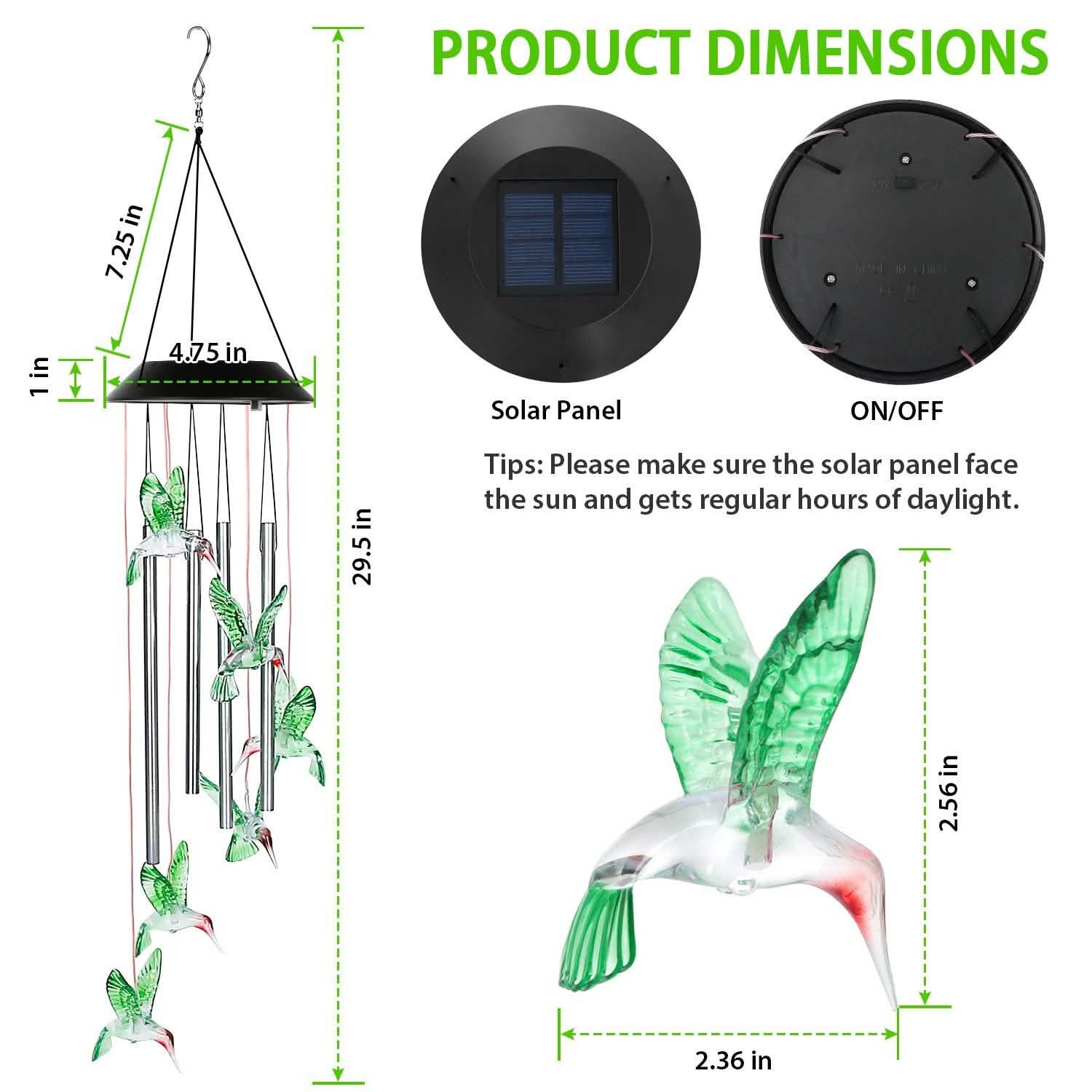 Solar Wind Chime Lights