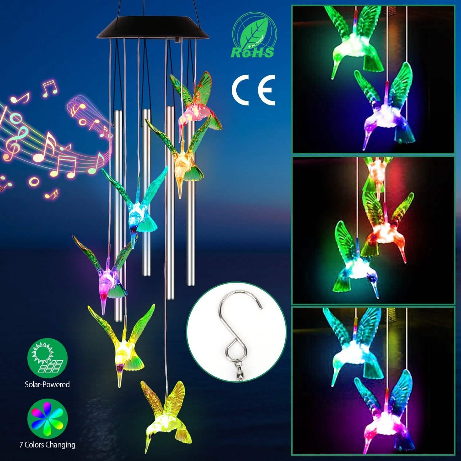 Solar Wind Chime Lights