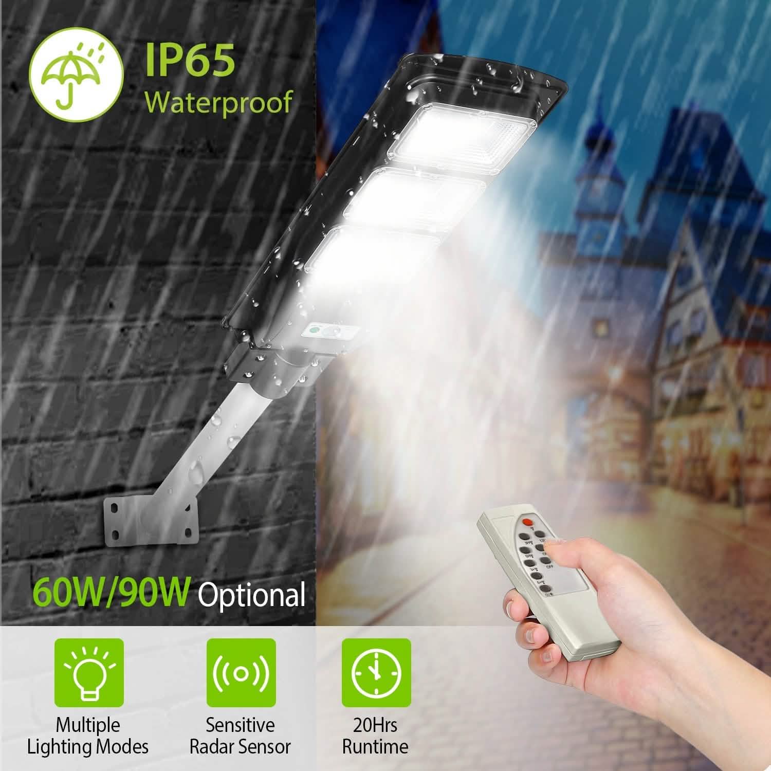 Solar Wireless IP65 Waterproof Street Path Light