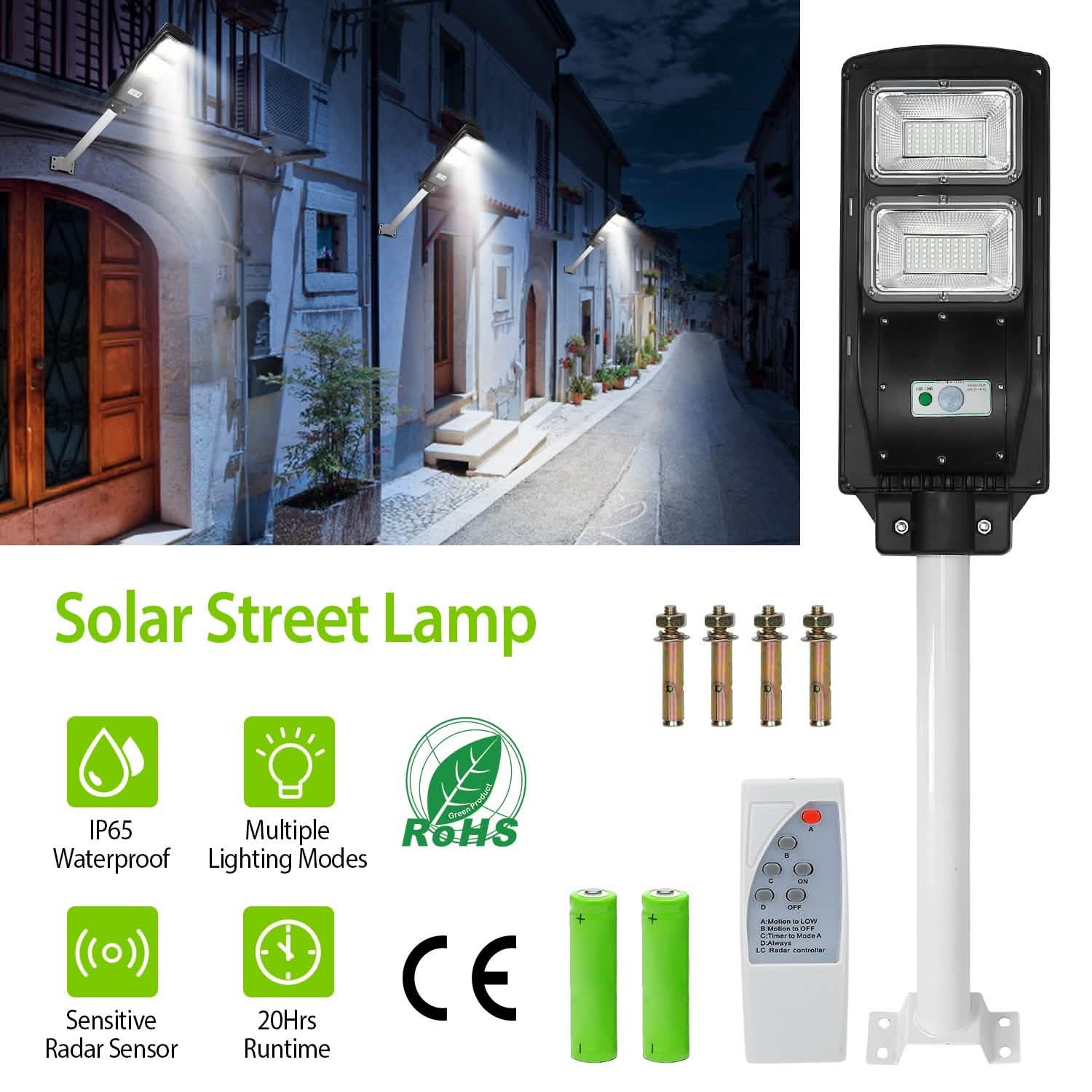 Solar Wireless IP65 Waterproof Street Path Light