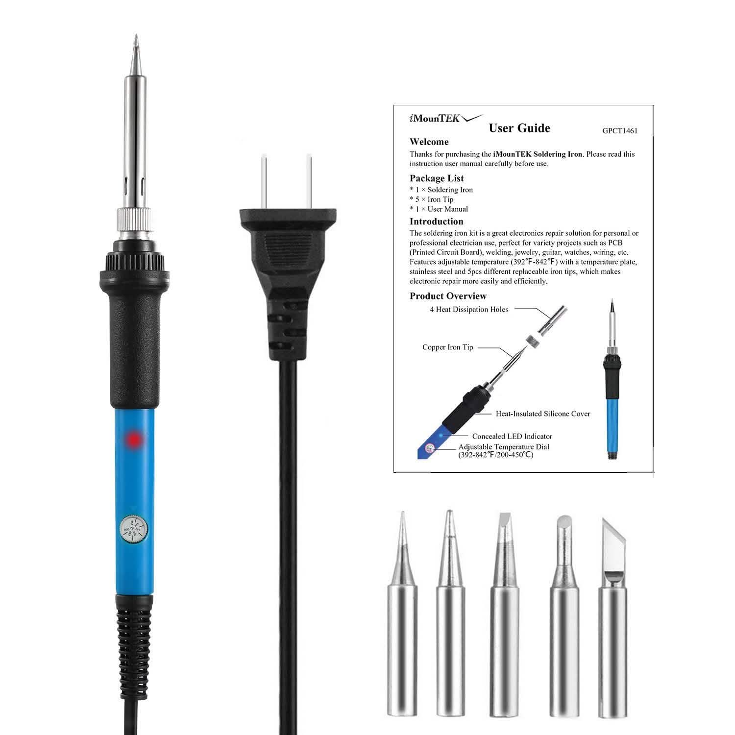 Soldering Iron 110V/60W Adjustable Temperature