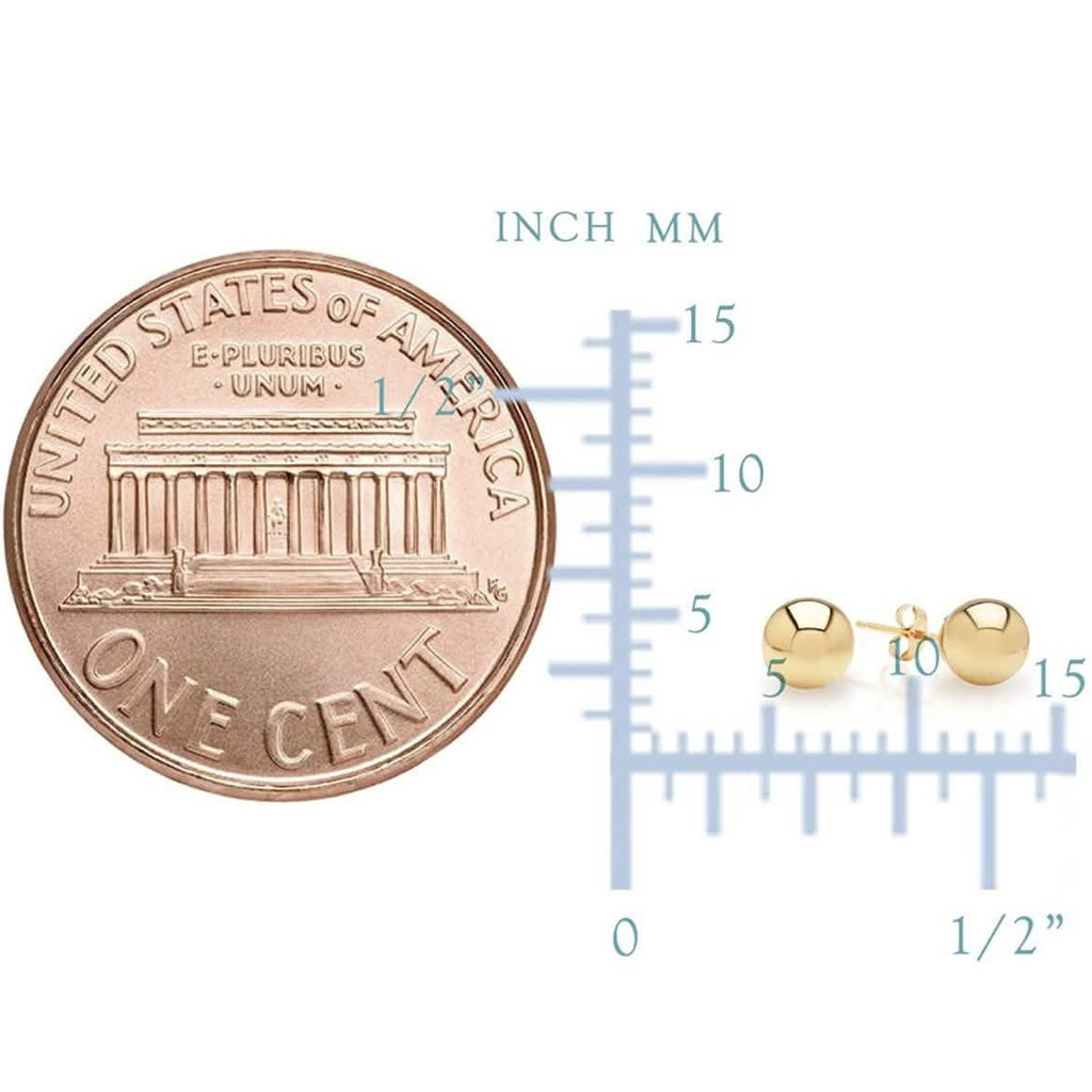 Solid 10K Gold Ball Studs