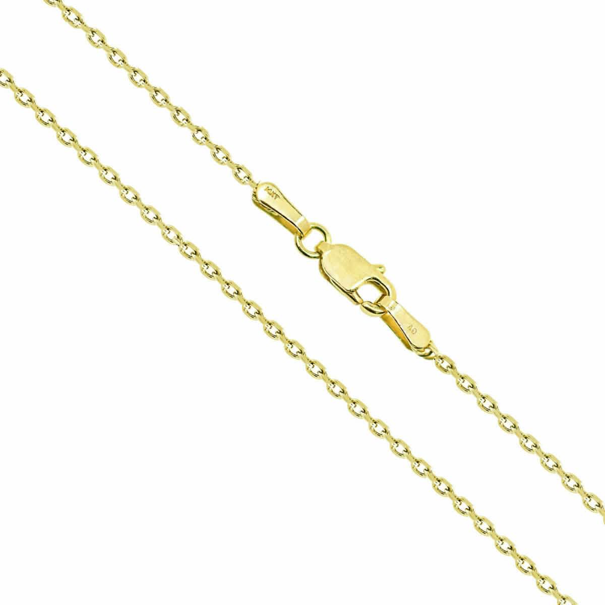 Solid 14K Gold Cable Chain Necklace