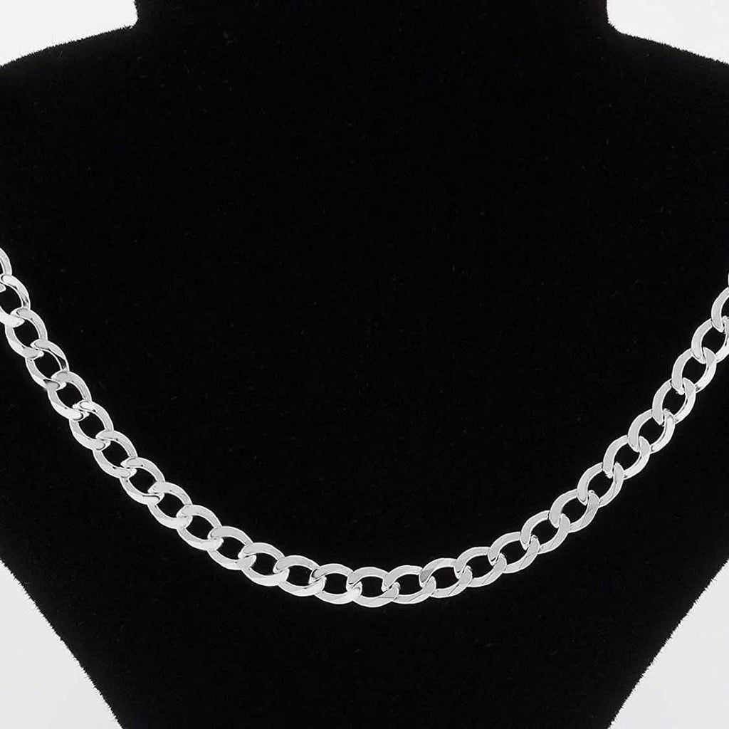 Solid 925 Sterling Silver 4.5mm Cuban Chain Necklace