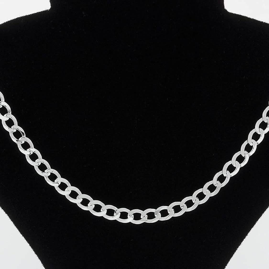 Solid 925 Sterling Silver 4.5mm Cuban Chain Necklace
