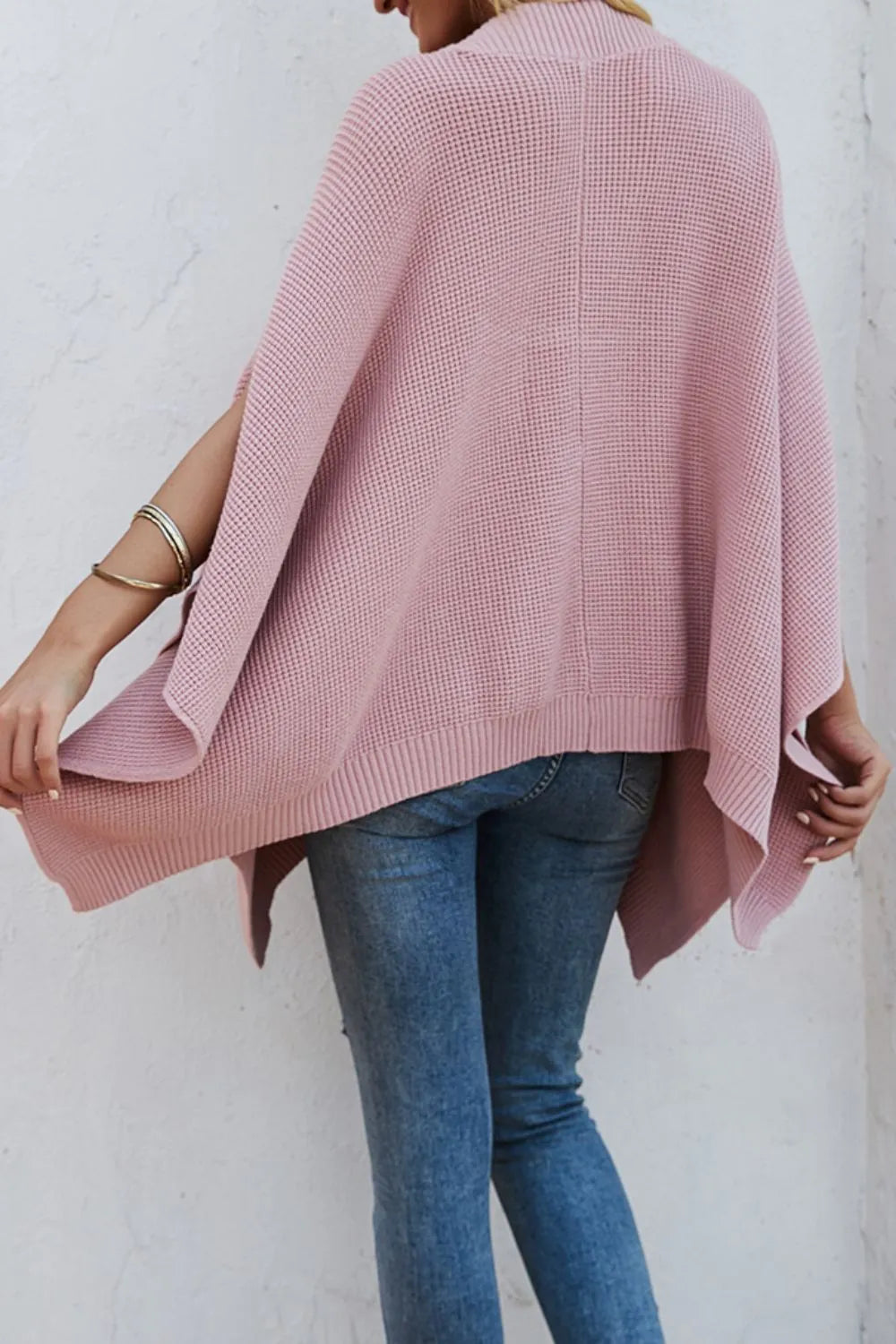 Solid color casual style plus size women's knitted sweater