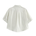 Solid color short shirt wide swing MIDI skirt